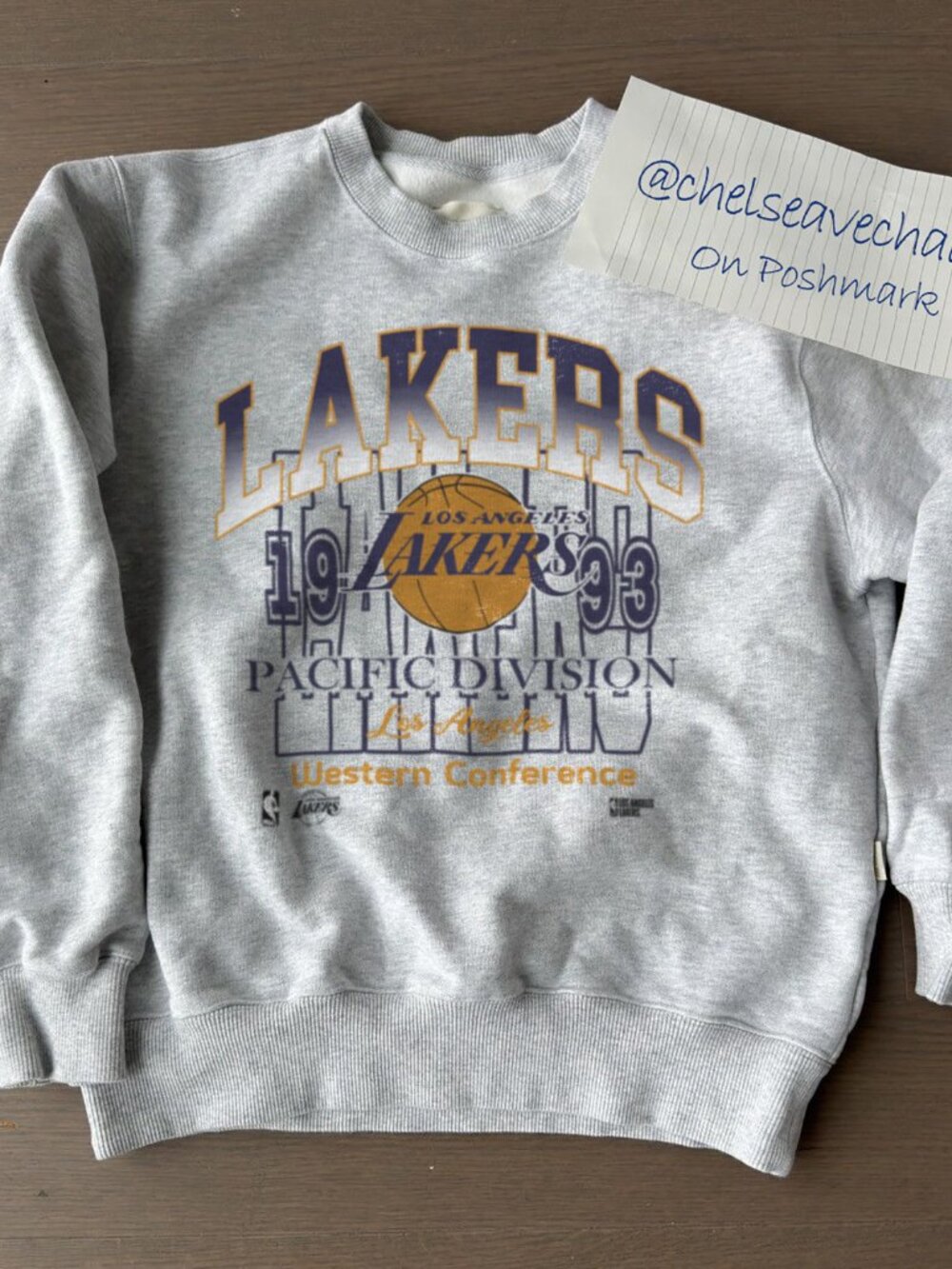 Vintage 90s Los Angleles Lakers Big logo Spellout LA Lakers Nation Sweatshirt